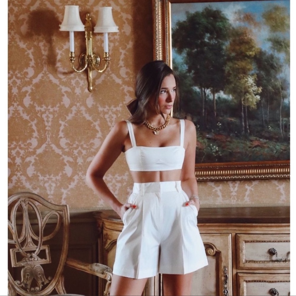 DANIELLE BERNSTEIN High Waisted Pleated Shorts size 2